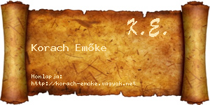 Korach Emőke névjegykártya